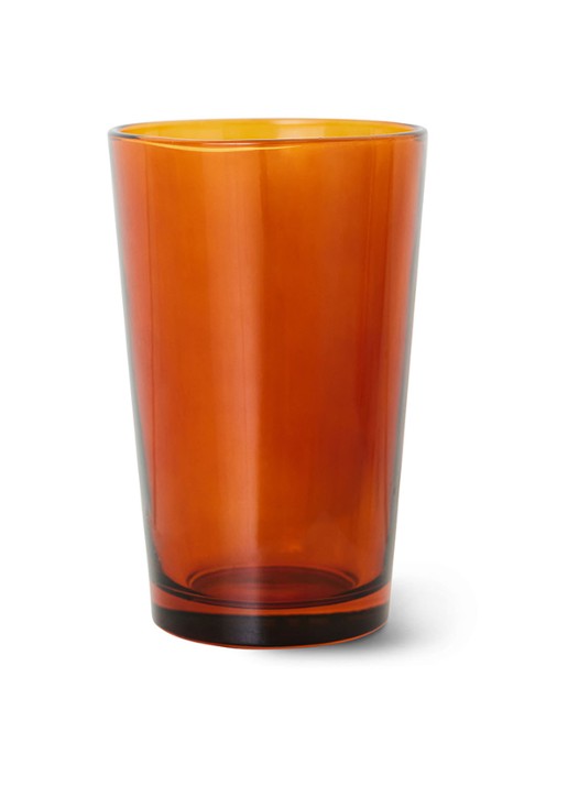 HKliving 70s Glassware theeglas 43 cl set van 4 - voorkant 4 bruin