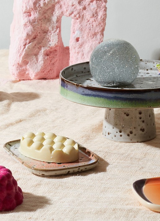 HKliving Atlas serveerschaal 14,5 cm set van 2 - detail 2 multicolor