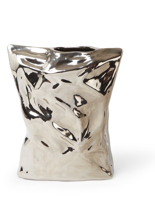 HKliving Bag Of Chips vaas 26 cm - voorkant metallic