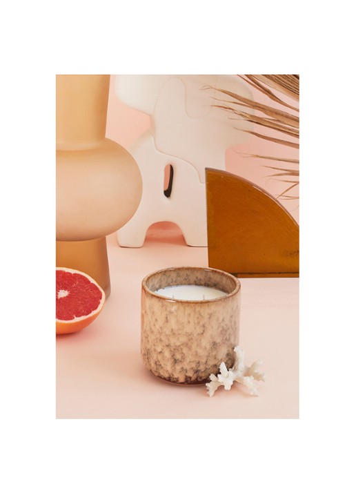 HKliving Casa Fruits geurkaars 420 gram - voorkant 4 beige