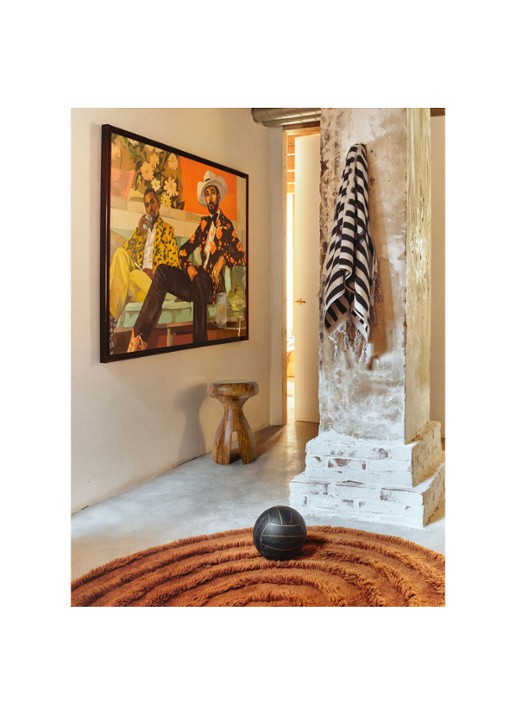 HKliving Chestnut kruk 33,8 cm - voorkant 5 kastanjebruin