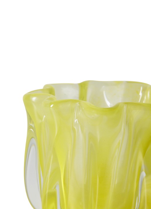 HKliving Coralla kandelaar 10 cm - voorkant 2 geel