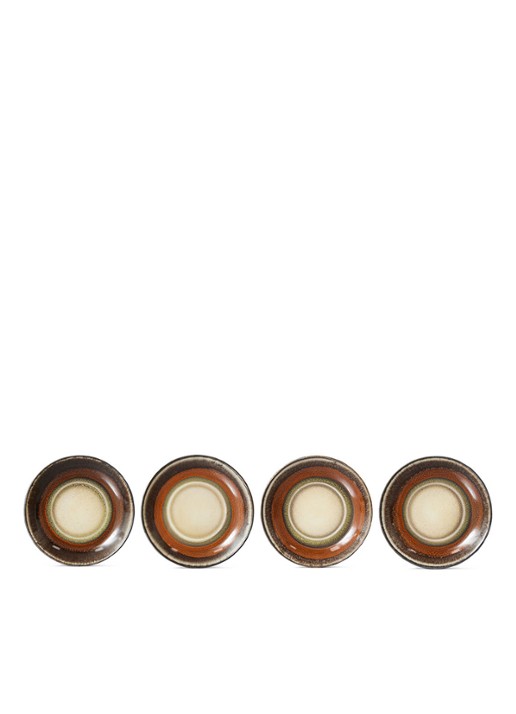 HKliving Dark Roast schotel 11,5 cm - detail oranje