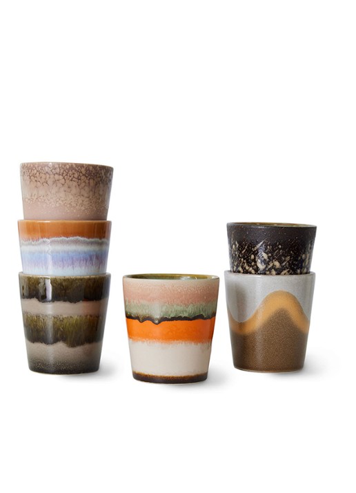 HKliving Elements koffiekopje 23 cl set van 6 - detail 4 multicolor