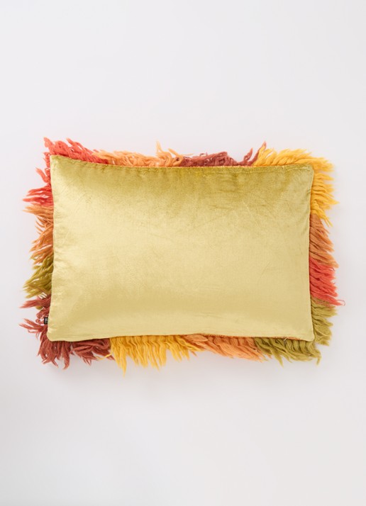HKliving Fluffie Rag sierkussen 60 x 40 cm - detail 3 multicolor