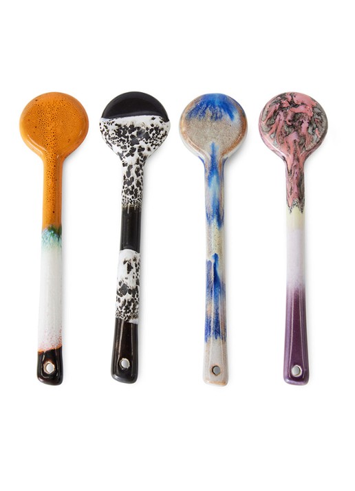 HKliving Force koffielepel set van 4 - voorkant 6 multicolor