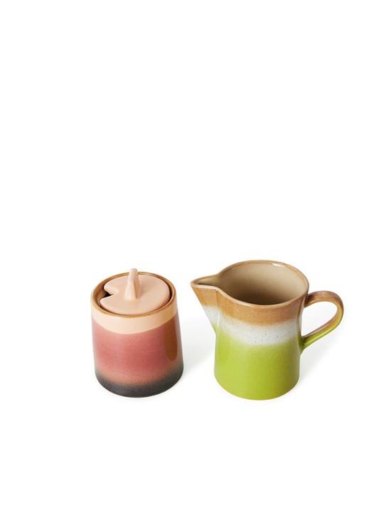 HKliving Foreland suikerpot en melkkan  2-delig - voorkant 5 multicolor