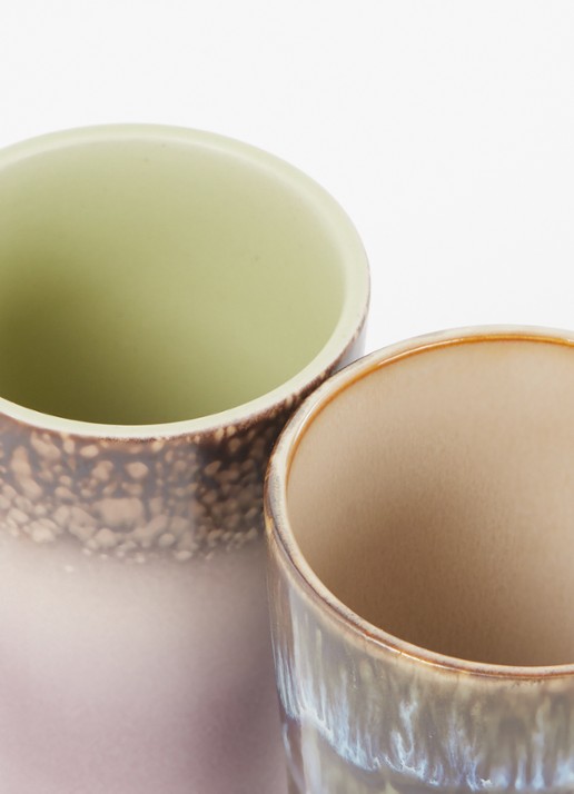HKliving Forest koffiemacchiato kopje 30 cl set van 2 - detail 2 multicolor