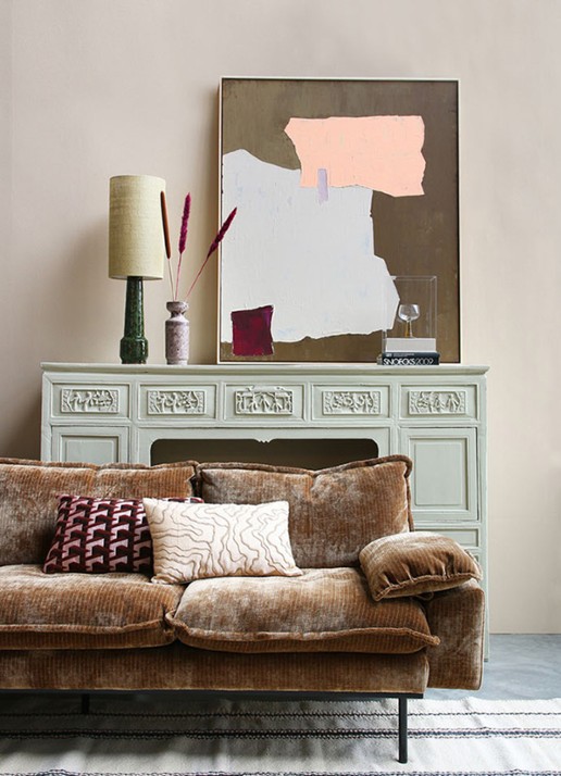 HKliving Fringe Velvet Tiger sierkussen 25 x 40 cm - detail 2 roze
