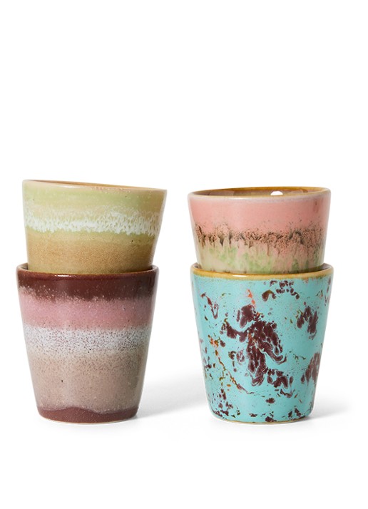 HKliving Futurism ristretto mok set van 4