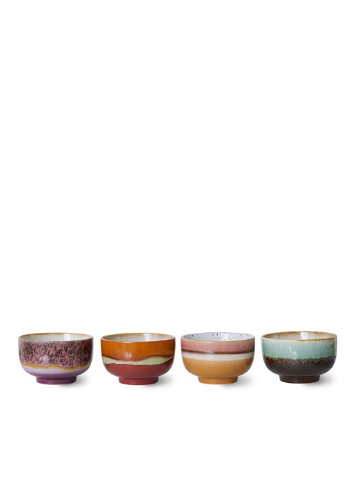 HKliving Geyser kom 13,5 cm set van 4 - detail 3 multicolor