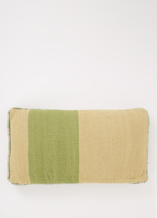 HKliving Hand Woven sierkussen 38 x 74 cm - achterkant lindegroen