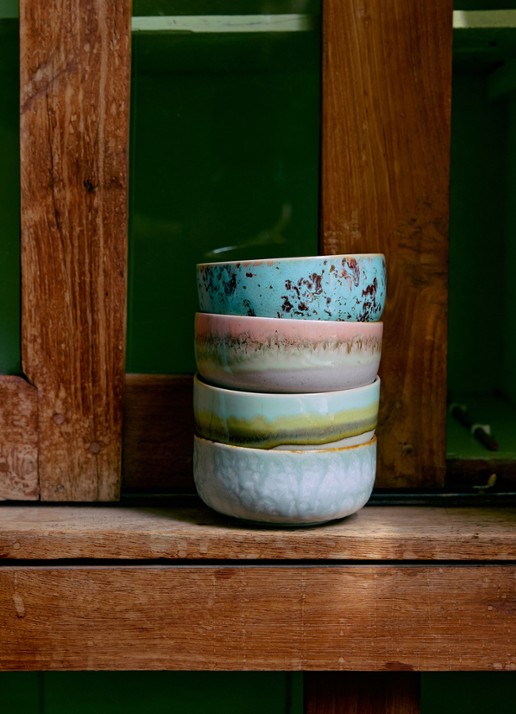 HKliving Impression dessert kom 12,5 cm set of 4 - detail 5 groen