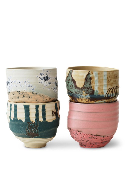 HKliving Koffiekopje 7,5 cm set van 4