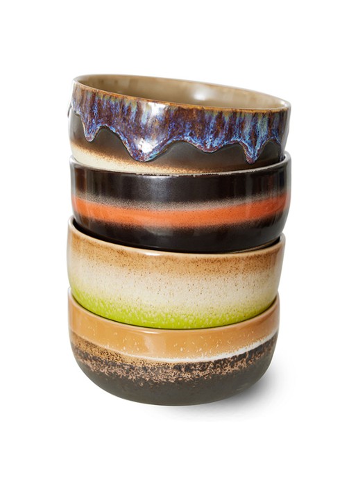 HKliving Kom 12,5 cm set van 4 - voorkant 7 multicolor