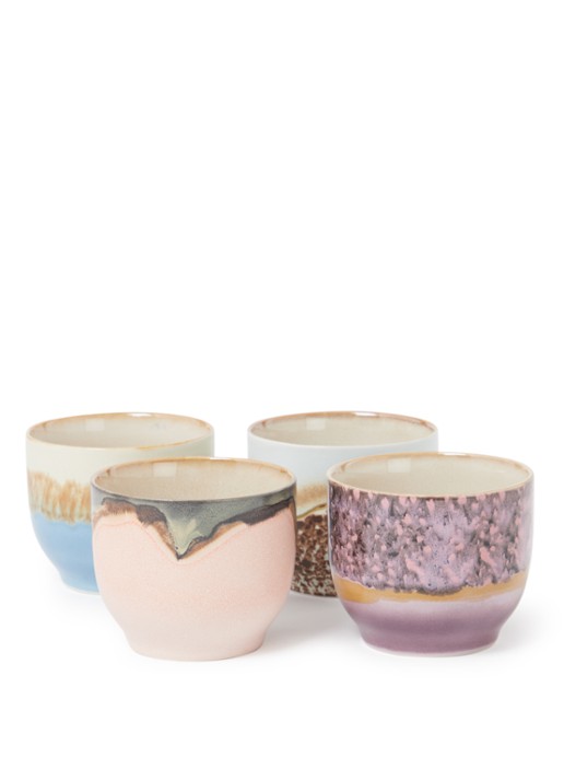 HKliving Lagoon Café kopje 25cl set van 4