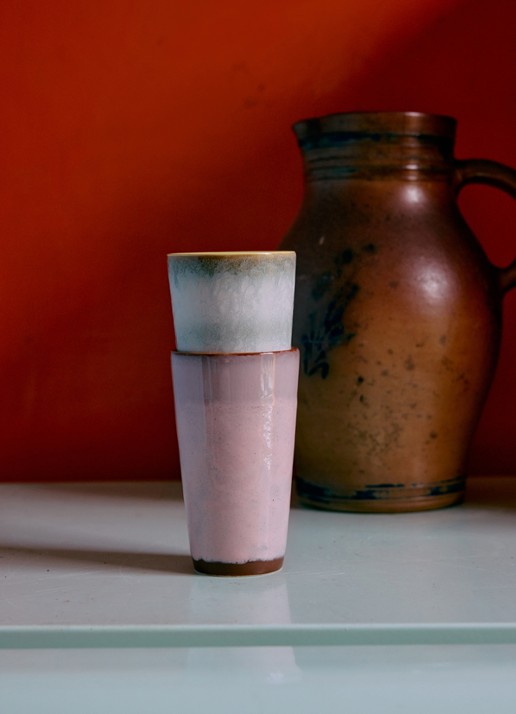 HKliving Latte mok 30 cl - detail 2 roze