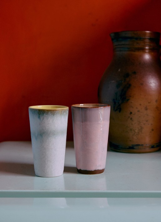 HKliving Latte mok 30 cl - achterkant 5 roze