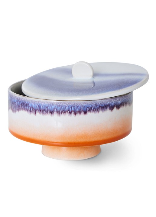 HKliving Mauve voorraadpot 14 cm - voorkant 2 oranje