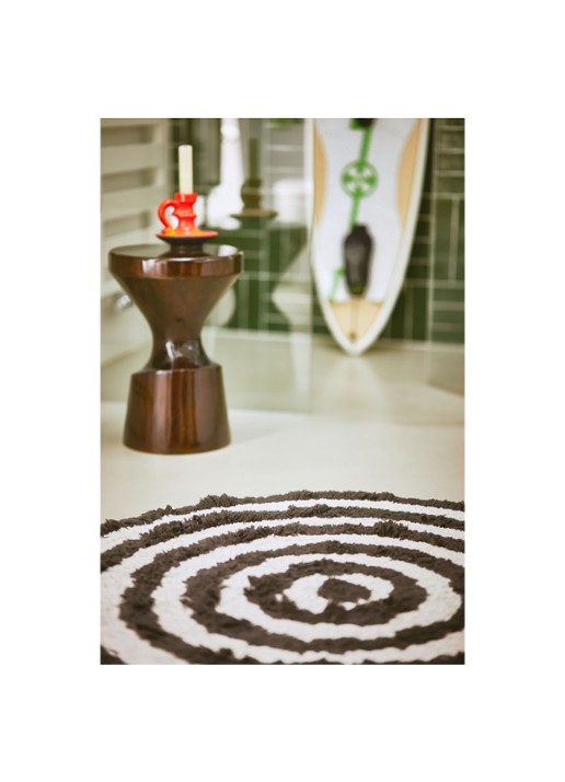HKliving Mono badmat ø80 cm - voorkant 5 wit