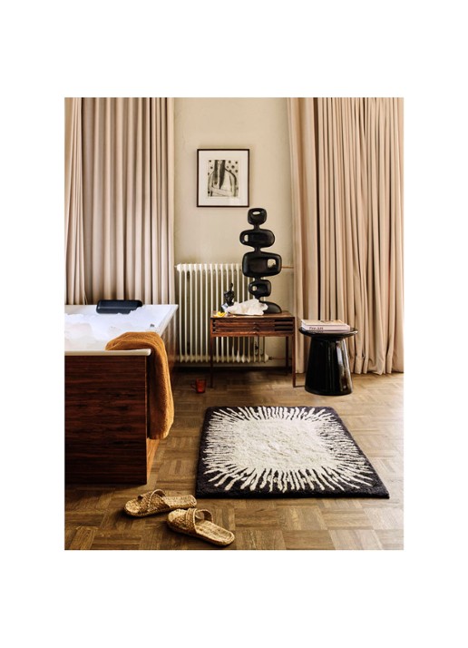 HKliving Monochrome badmat 75 x 120 cm  - voorkant 3 zwart
