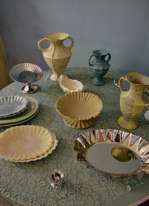 HKliving New Classics vaas - detail 4 beige