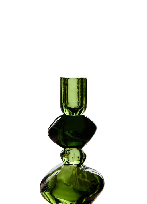 HKliving Nienke Sikkema kandelaar 23 cm - voorkant 6 groen