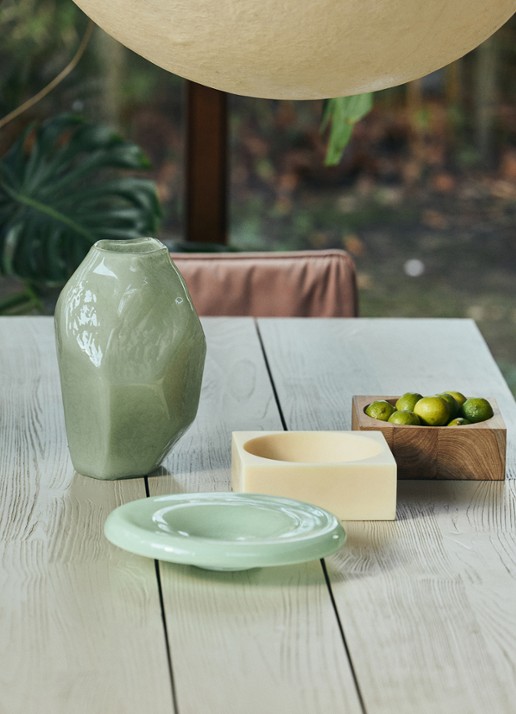 HKliving Nienke Sikkema vaas 34 cm - detail 2 groen