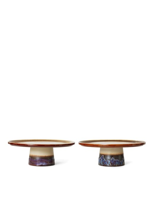 HKliving Orbit taartplateau 26 cm  - detail 3 multicolor