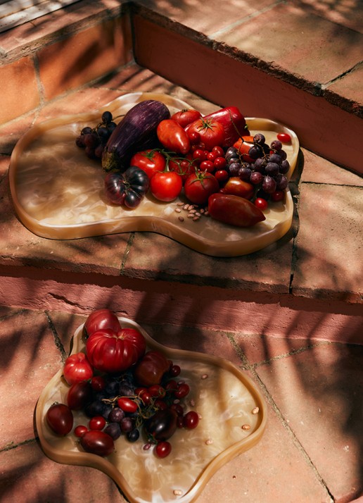HKliving Patio dienblad 61,5 x 54,5 cm - detail 4 creme