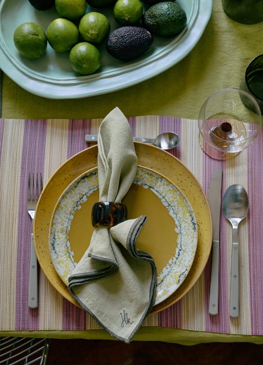 HKliving Placemat 45 x 33 cm - achterkant roze