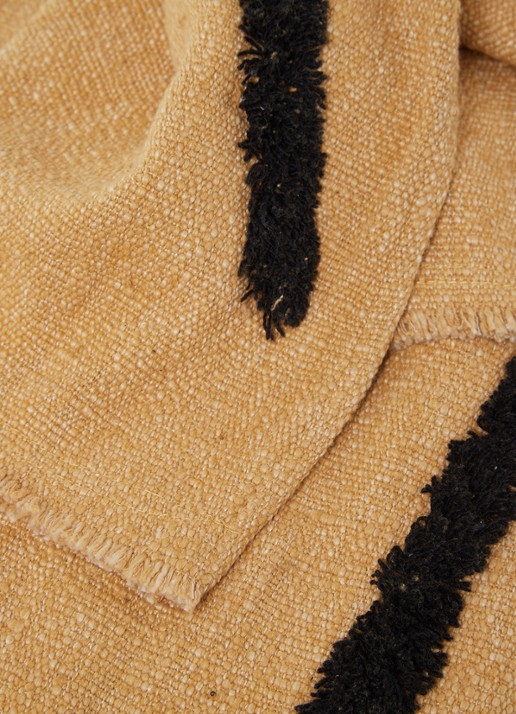 HKliving Plaid in katoenblend 130 x 170 cm - detail 3 camel