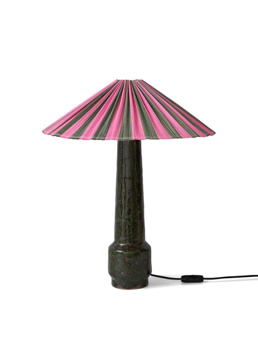 HKliving Plisse lampenkap 44 cm - voorkant 4 roze