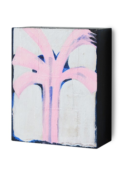 HKliving Pocket Exhibit: Palmlines wandelement 16 x 13 cm - voorkant 2 roze