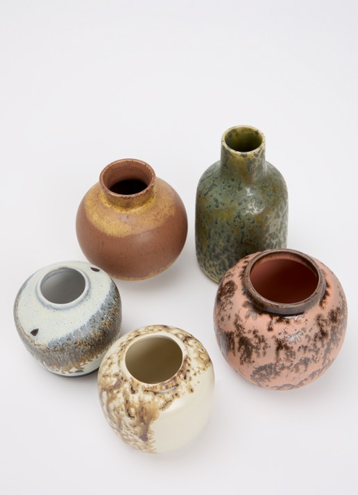 HKliving Pursuit Small vazen set van 5 - voorkant 2 bruin