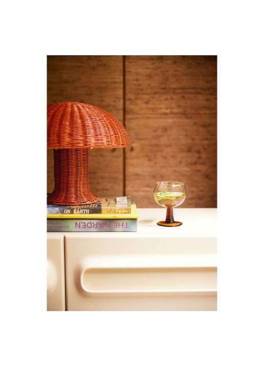 HKliving Rattan tafellamp Ø34 cm - detail 5 oranje