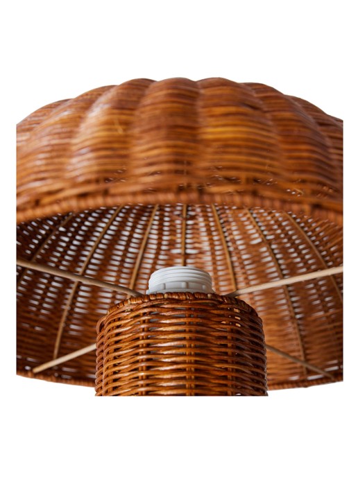 HKliving Rattan tafellamp Ø34 cm - detail cognac