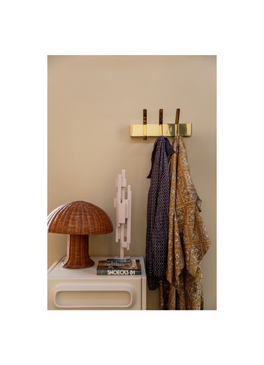 HKliving Rattan tafellamp Ø34 cm - voorkant 5 cognac