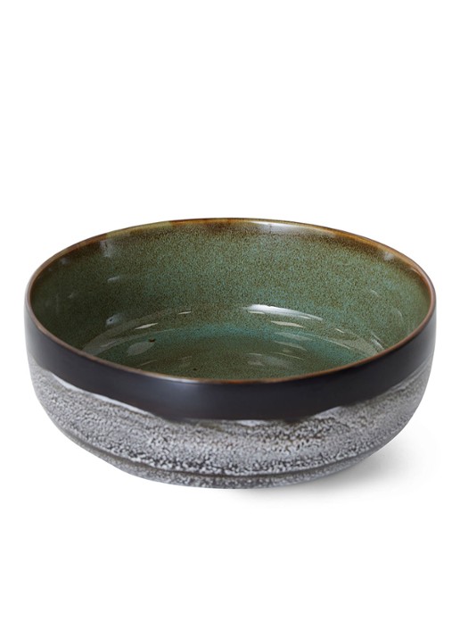 HKliving Rock On saladekom 25 cm - voorkant 6 antraciet