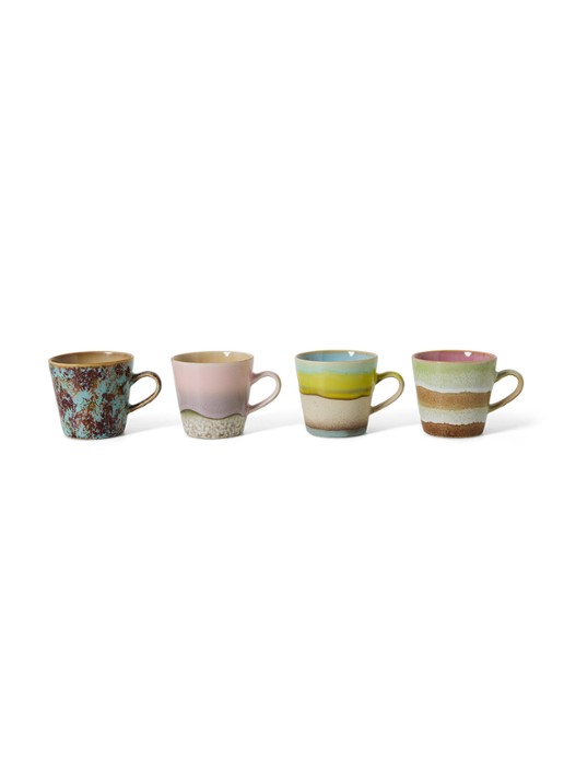 HKliving Rococo americano mok set van 4 - voorkant 3 groen