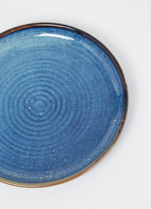 HKliving Rustic ontbijtbord 20,5 cm  - detail indigo
