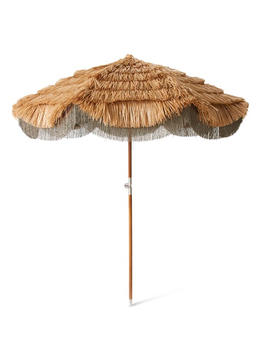 HKliving Serengeti strand parasol met raffia 230 cm