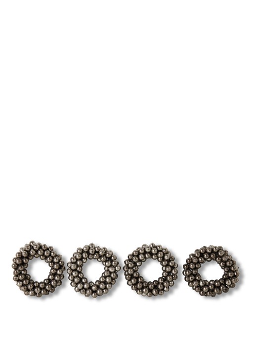 HKliving Servetringen set van 4 - detail zilver