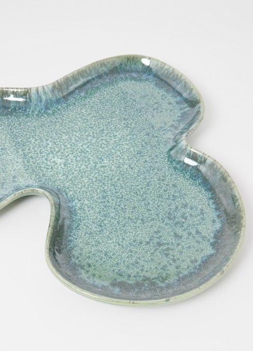 HKliving Shell serveerscchaal 39,5 cm - voorkant 2 zeegroen