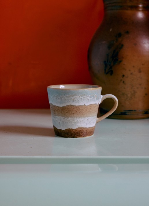 HKliving Skyline cappuccino mok - voorkant 2 lichtblauw
