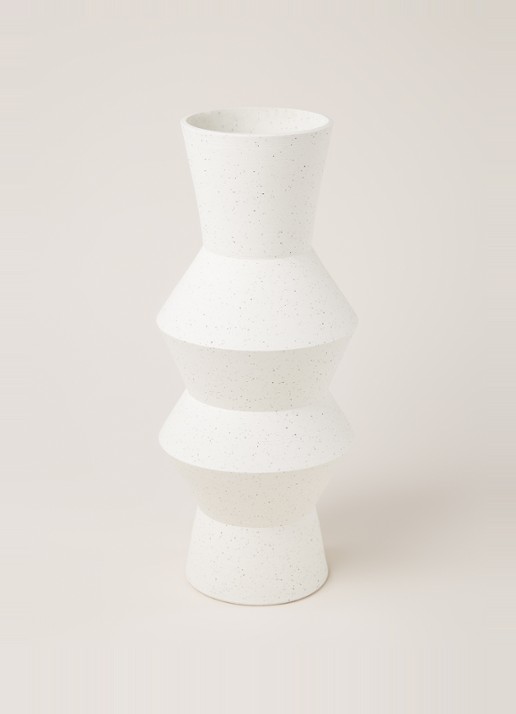 HKliving Speckled Angular vaas 41 cm - detail 5 gebroken wit