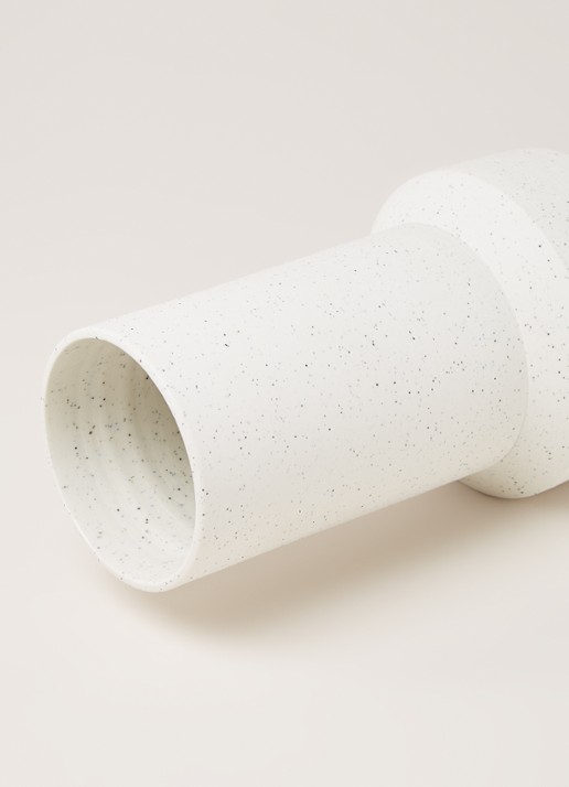 HKliving Speckled Straight vaas 32 cm - detail gebroken wit