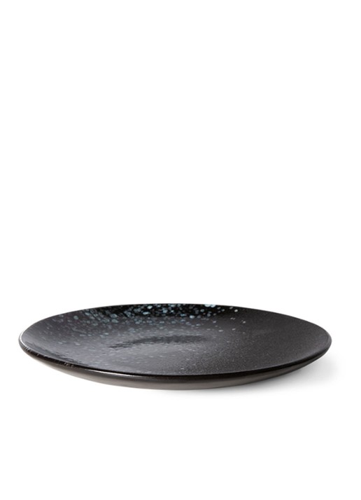 HKliving Stars ontbijtbord 17,5 cm set van 2 - detail 3 zwart