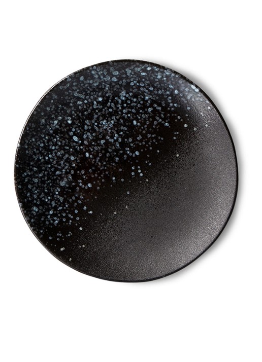 HKliving Stars ontbijtbord 17,5 cm set van 2 - voorkant 2 zwart