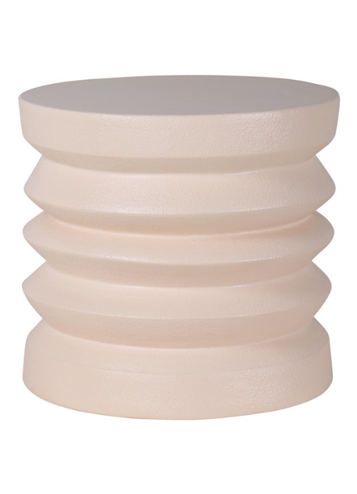 HKliving Stoneware bijzettafel 38 cm - voorkant beige